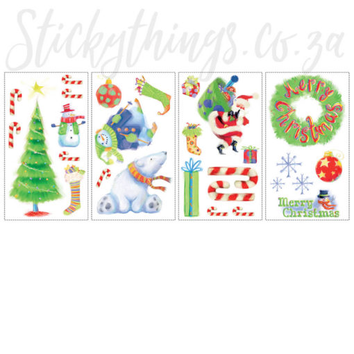 Sheets of the Peel and Stick Christmas Wall Decals