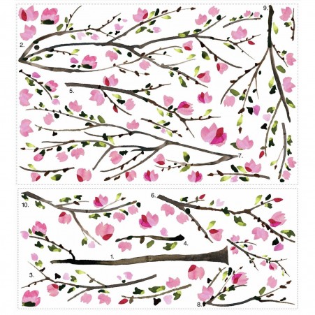 Pink Blossom Tree Giant Wall Sticker Sheets