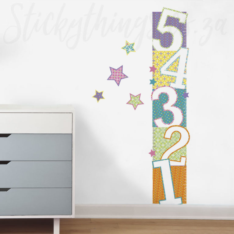 Playroom Growth Chart Decals on a wall