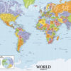 Western Parts of the White Board World Map Vinyl