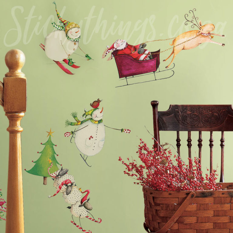 Winter holiday Wall Decals on a wall