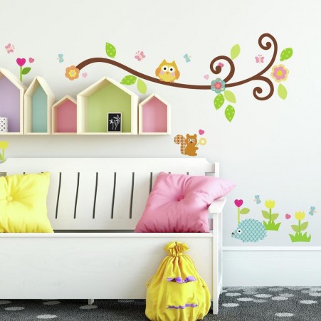 Bedroom with the Scroll Branch Wall Sticker