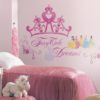 Disney Princess Crown Wall Sticker in a little girls room