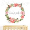 Nursery with the Personalised Floral Wreath Wall Decal