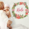 Baby room with the Personalised Floral Wreath Wall Decal