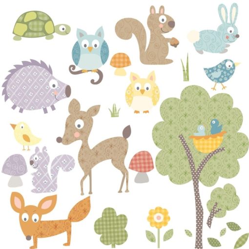 Showing nearly all the animals in the Woodland Animals Wall Art