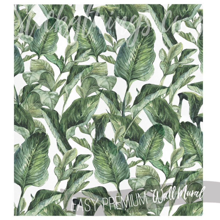 Pattern repeat of the green Strelitzia Leaf Wall Mural