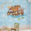 Noahs Ark Wall Art with Clouds Wallpaper in a Playroom