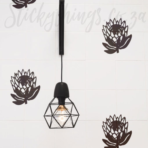 Protea wall decal pattern close up