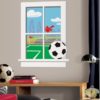 Soccer Window Wall Decal in a boys room