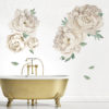 Giant Cream Peonies Wall Decal in a bathroom