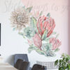 Protea Oversized Floral Decals in a boardroom