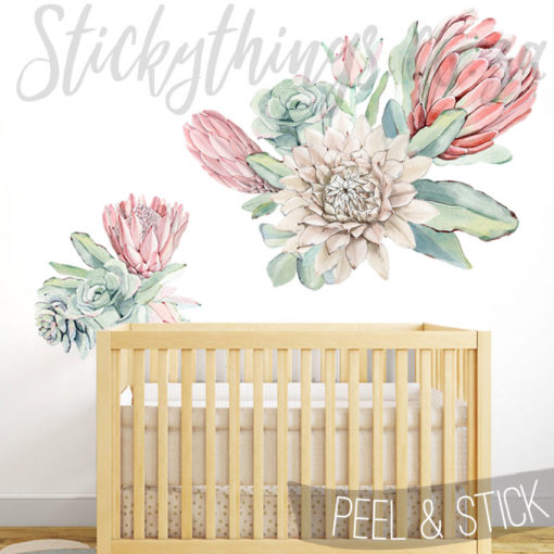 Oversized Protea Floral Nursery Wall Decals