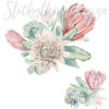 Arrangement idea for the Oversized Protea Floral Wall Decals