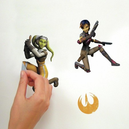 Hand showing how easy this Removable Star Wars Wall Decal is