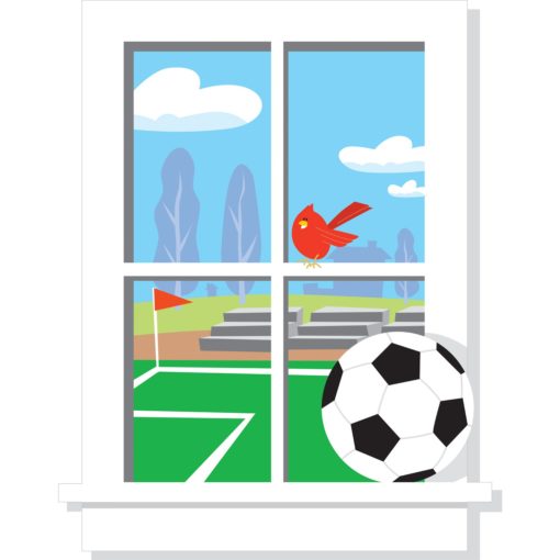 Roommates Peel & Stick Soccer Practice Window Giant Wall Sticker Sheet