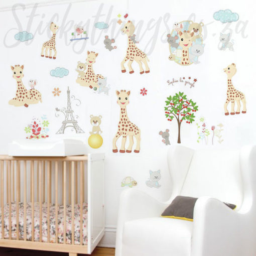Sophie the Giraffe Wall Stickers in a nursery