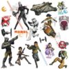 Close up of all the Star Wars Rebels Glow in the Dark Wall Stickers