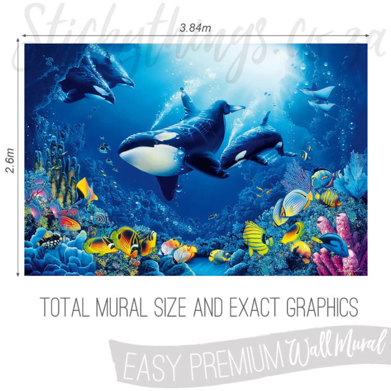 Size and Exact Graphics of Delight of Life Underwater Wallpaper Mural