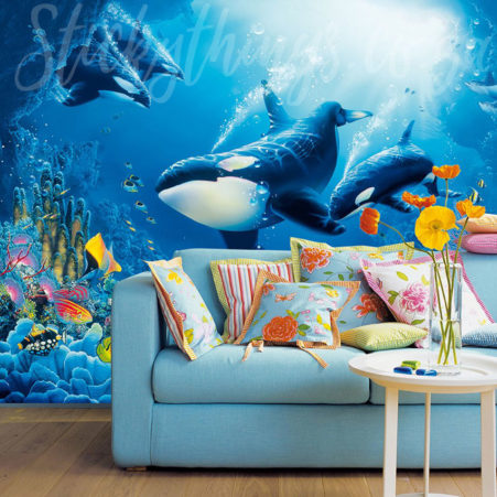 Killer Whale Wall Mural - Delight of Life Underwater Mural