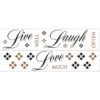 Live Laugh Love Sheets Quote Wall Sticker