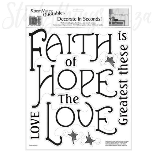 Faith Hope Love Wall Decal Sheet