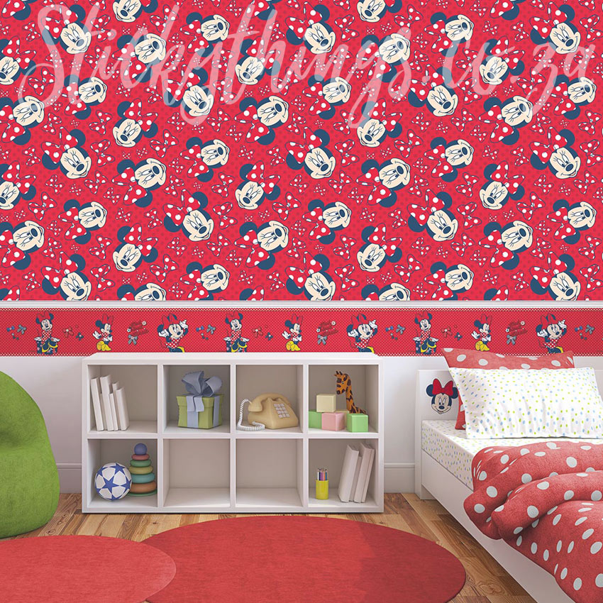 Disney Minnie Mouse Red Wallpaper Bow - Red Wallpaper For Walls Designs