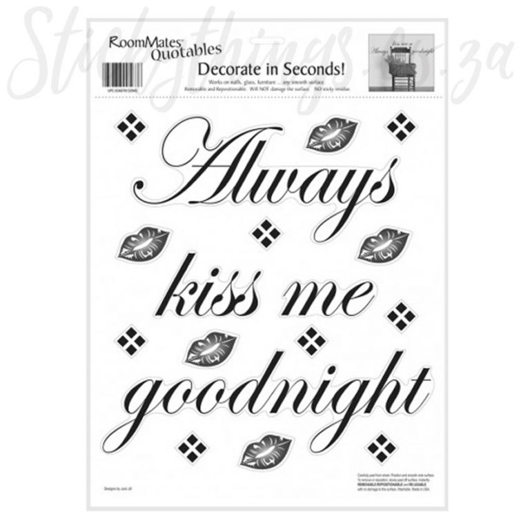 Always Kiss me Goodnight Wall Sticker Sheet
