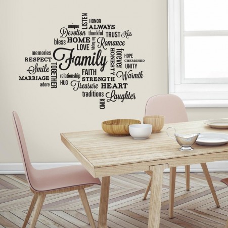 Family Quote Wall Art Sticker in a landscape configuration