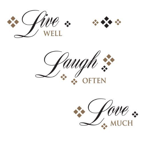 Roommates Live Love Laugh Inspirational Quotes Peel & Stick Home Wall Decals 