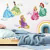 Disney Royal Debut Princess Glitter Wall Decal in a bedroom