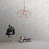 Lounge with our Kintsugi Concrete with Metallic Rose Gold Cracks Wallpaper