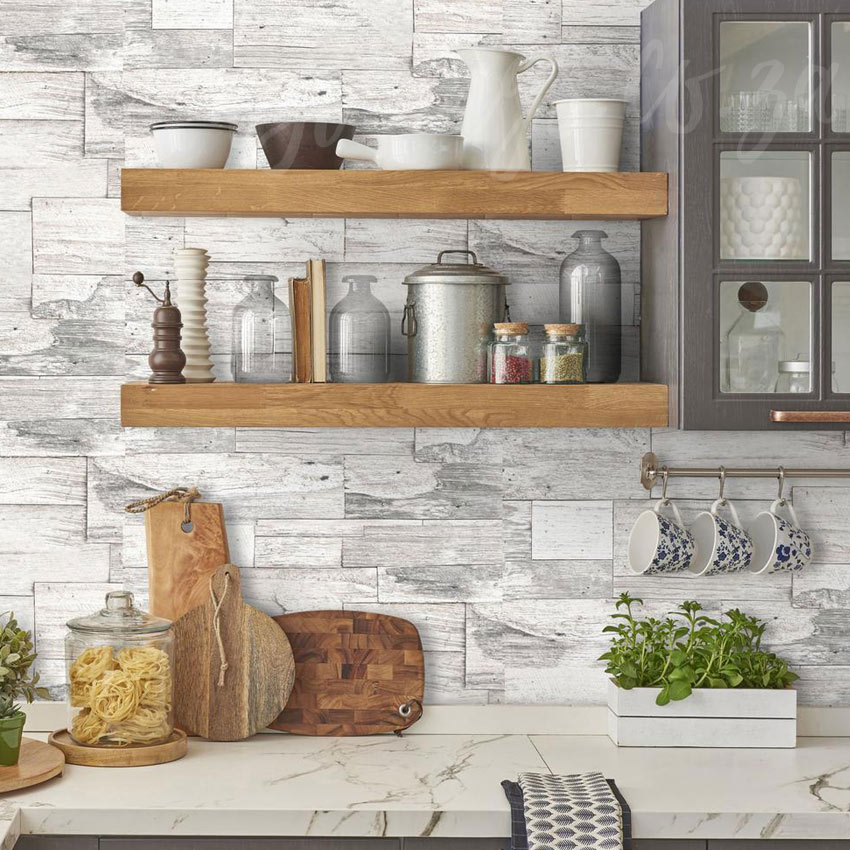 15 mẫu wallpaper wood effect kitchen đẹp, sang trọng cho không gian bếp