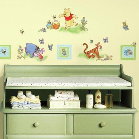 Nursery with Winnie the Pooh Toddler Wall Decals
