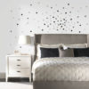 Bedroom with the Black and Grey Confetti Dots Wall Art