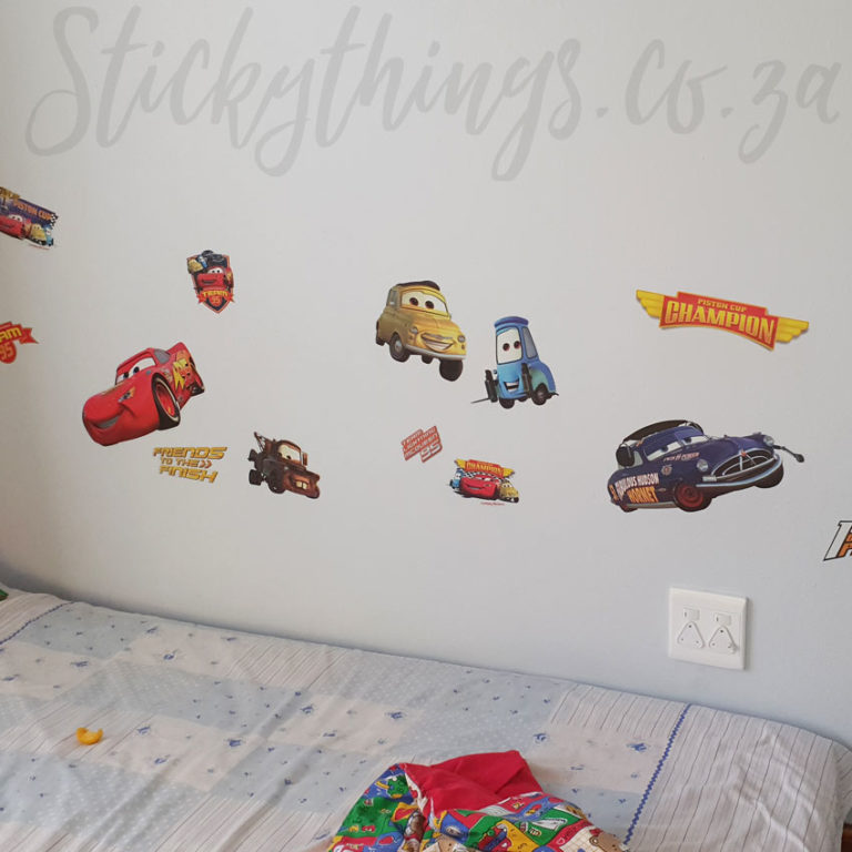 Cars Piston Cup Champions Wall Stickers on a wall