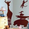 Giant Safari Silhouette Decals in a Nursery