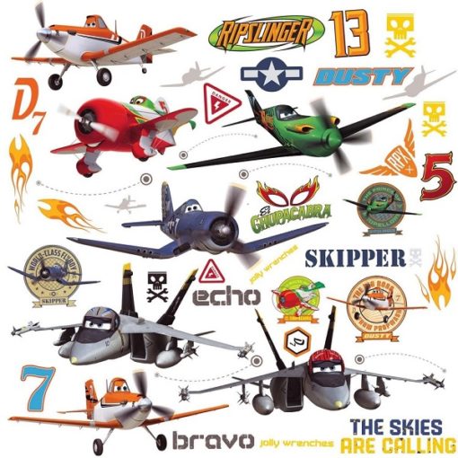 Close up of all the Disney Planes Wall Stickers