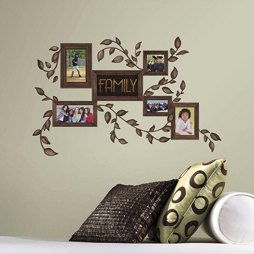 Family Frames Wall Stickers on a beige wall
