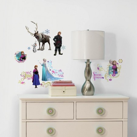 Frozen Wall Decals with Glitter in a Bedroom