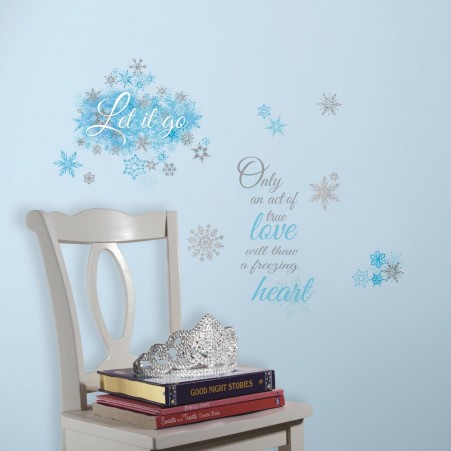 Let it Go Frozen Quote Wall Stickers in a Girls Room