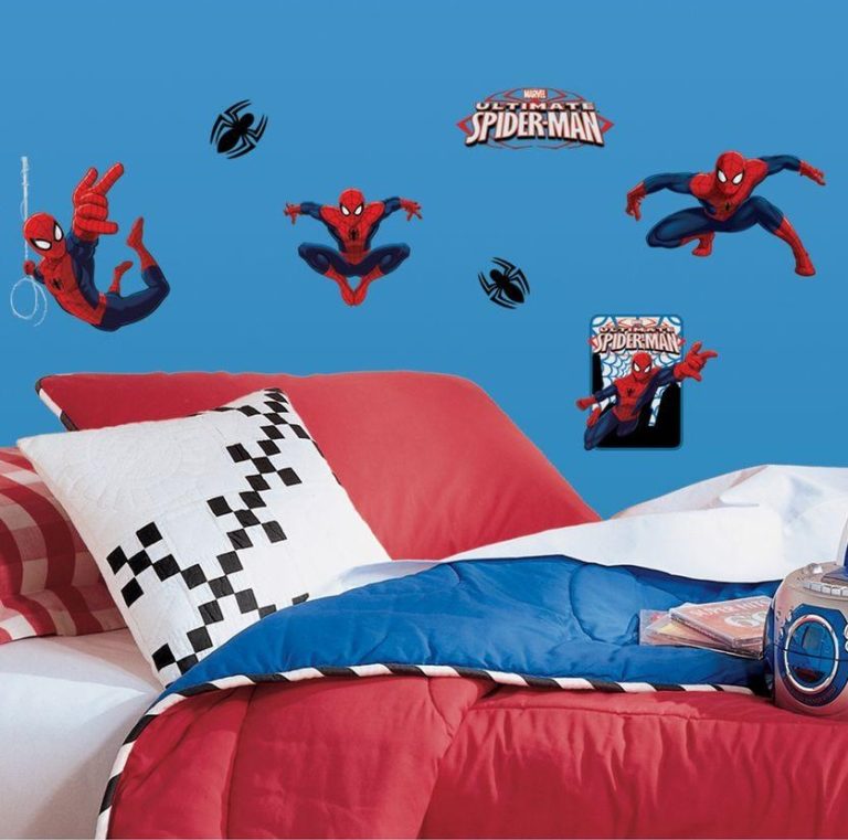 Spiderman Wall Art Stickers in a Boys Room