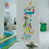 Peel and Stick Animal Tower Wall Decals on a Playroom Wall