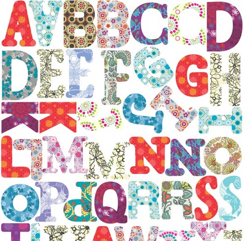Close up of the Boho Girls Alphabet Letters Wall Stickers