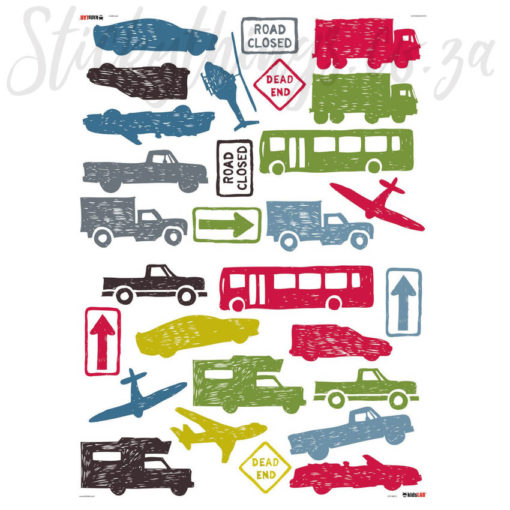 Peel & Stick City Traffic Wall Stickers Sheet