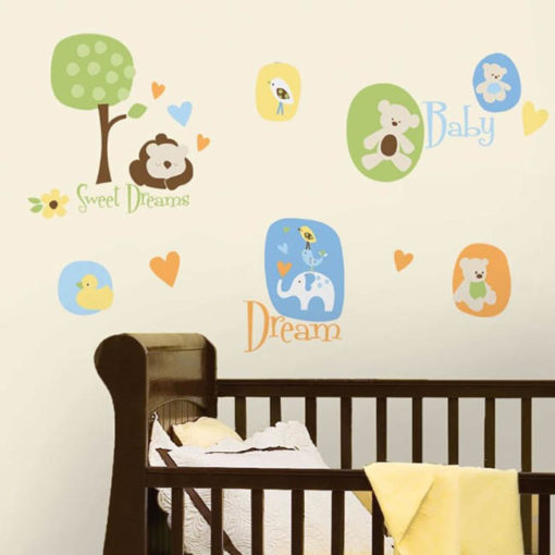 Modern Baby Wall Stickers in a Nursery