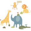 All the stickers in the Roommates Zoo Animals Decals Set