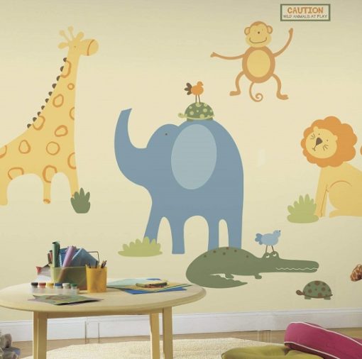 Zoo Animals Wall Stickers in a Playroom