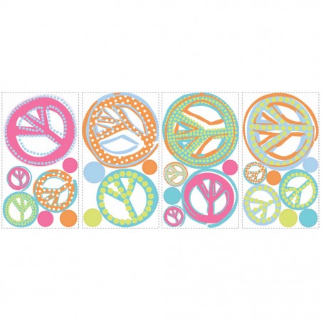 Roommates Peel & Stick Peace Signs Wall Decals Sheets