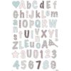 All of the letters on the Romantic Alphabet Decals Sheet